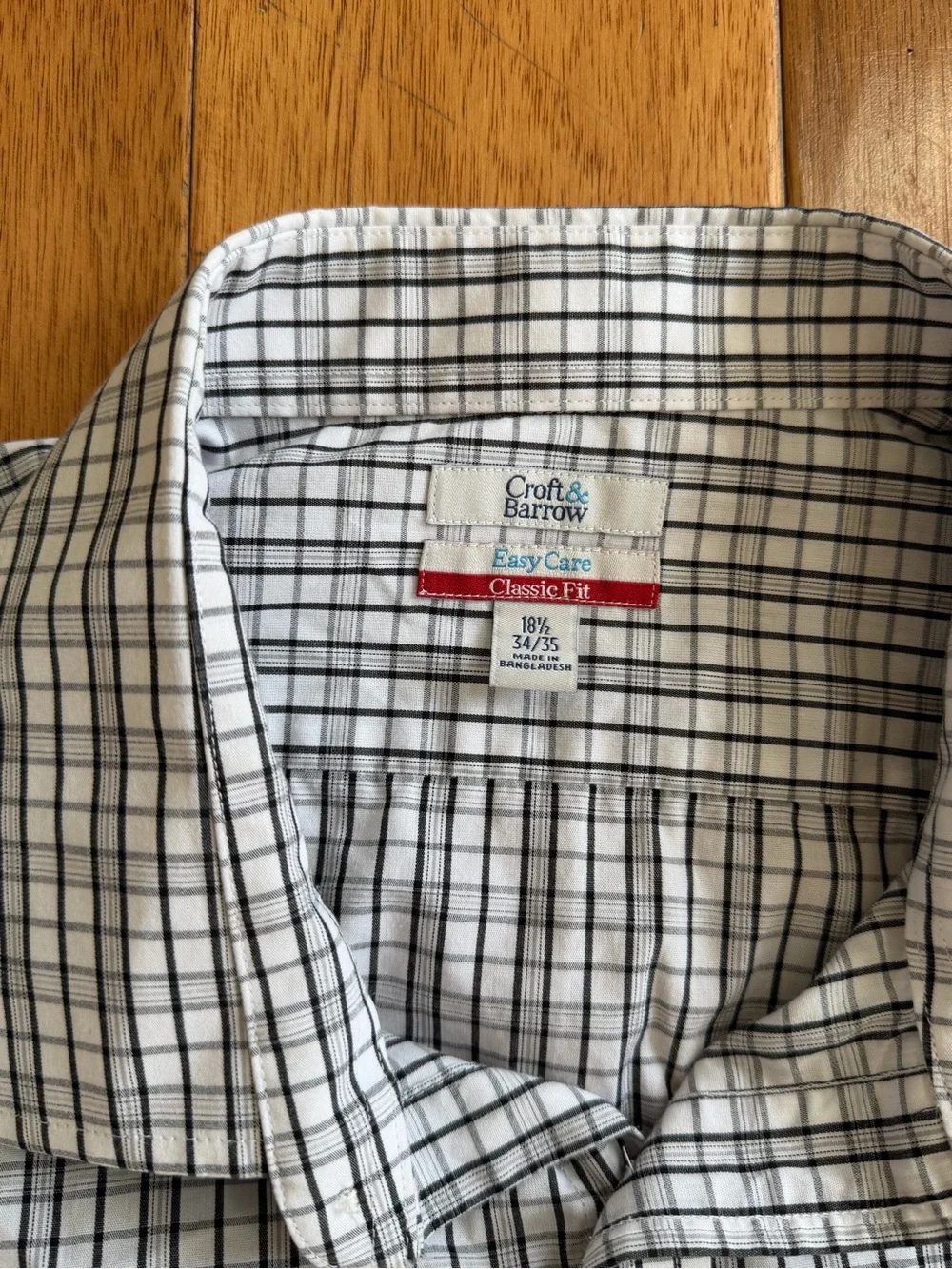 Men's Classic Check Button-Down Shirt - White & Black